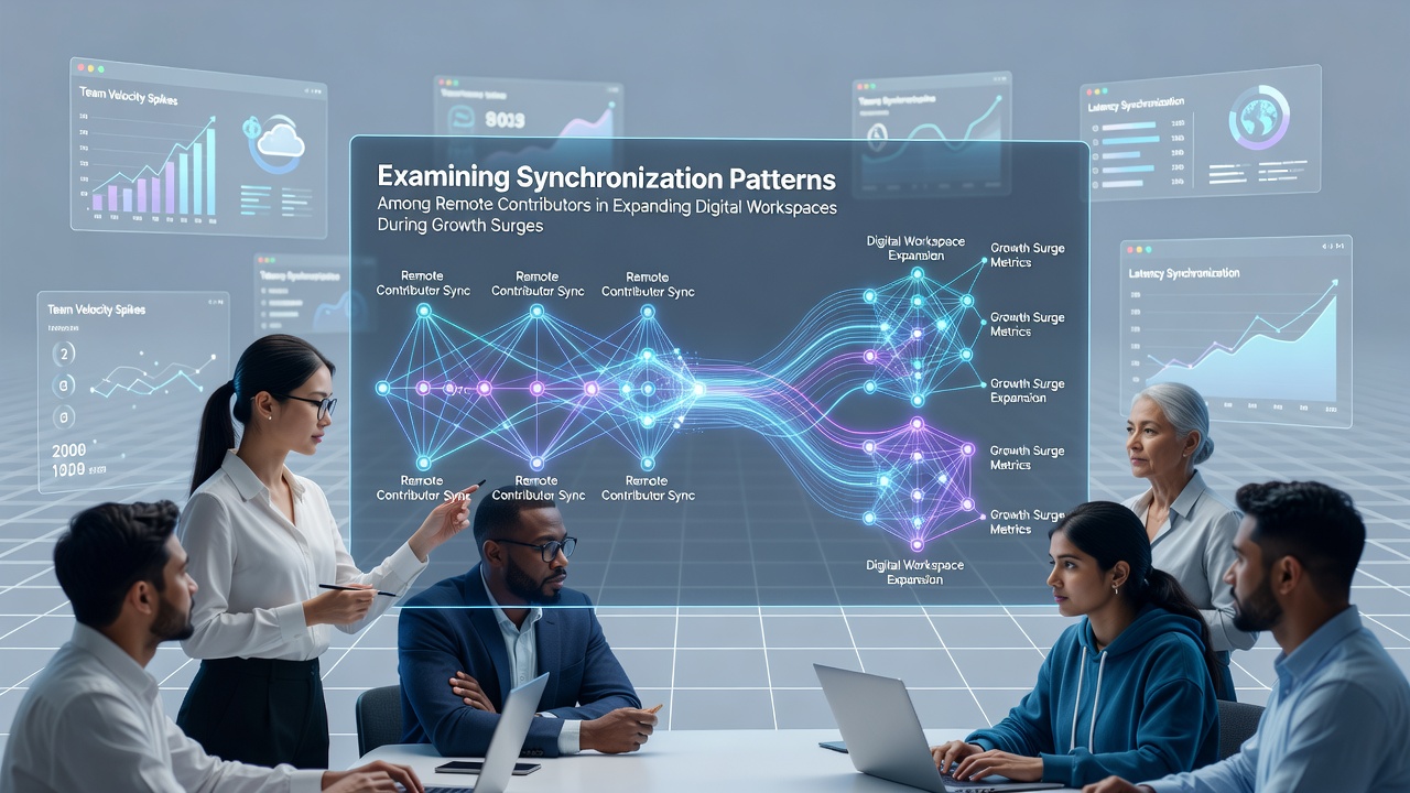 Examining Synchronization Patterns Among Remote Contributors in Expanding Digital Workspaces During Growth Surges