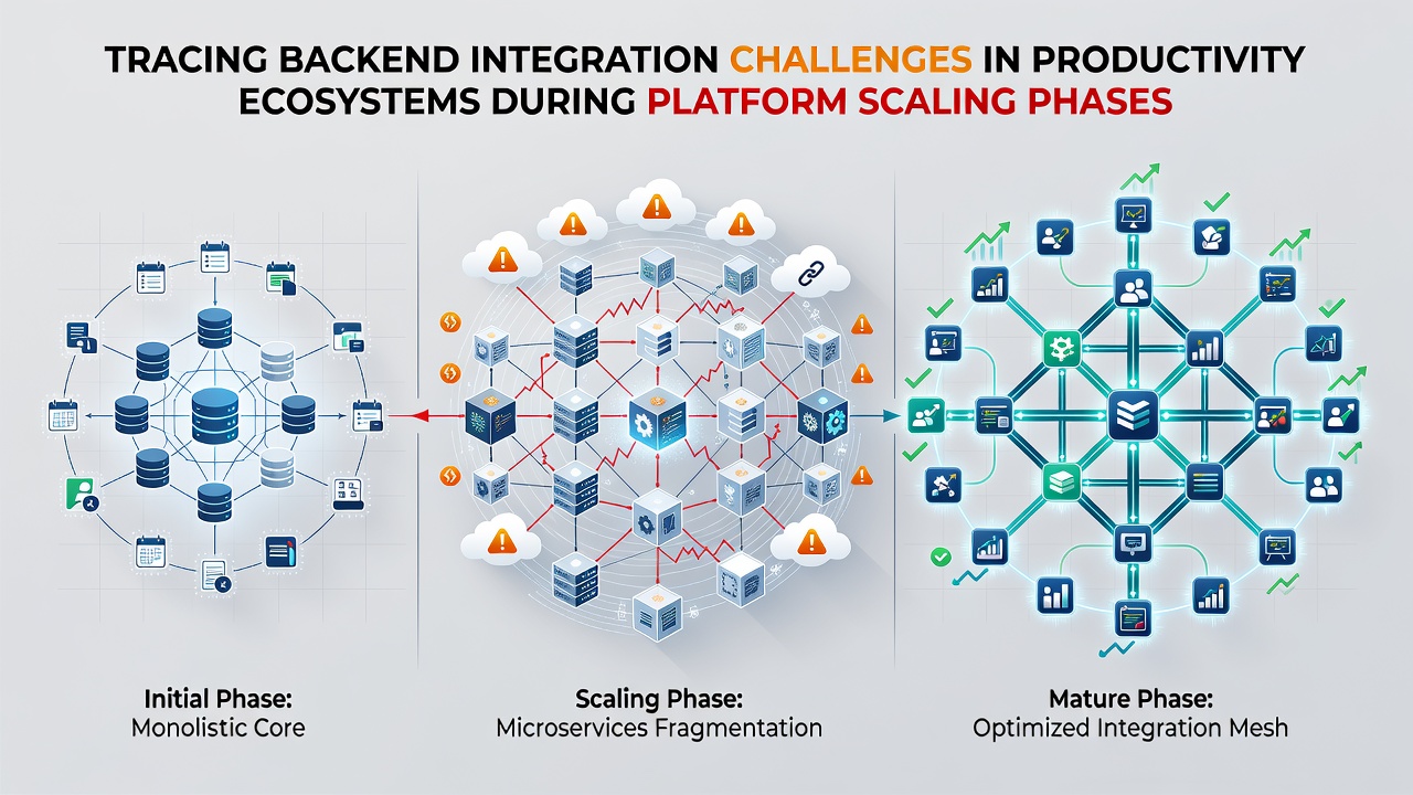 Tracing Backend Integration Challenges in Productivity Ecosystems During Platform Scaling Phases